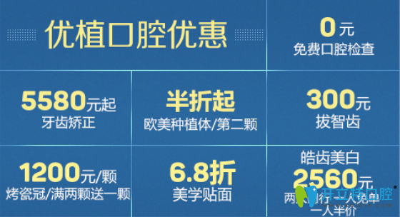 長沙優(yōu)植口腔優(yōu)惠價格表公布，牙齒矯正低至5580元