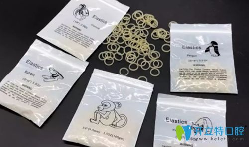 正畸橡皮圈不同動物包裝和型號圖