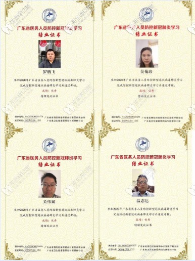 廣東新冠病毒防控培訓(xùn)結(jié)業(yè)證書(shū)