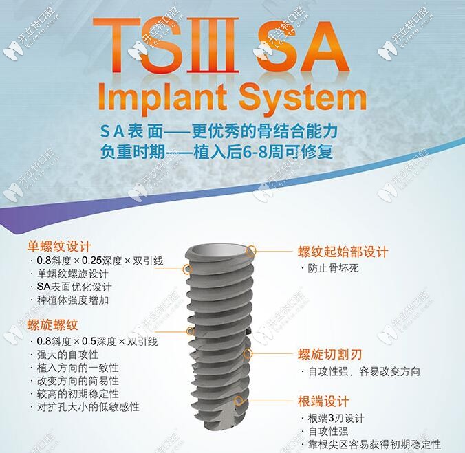 韓國奧齒泰TSIII  SA種植體