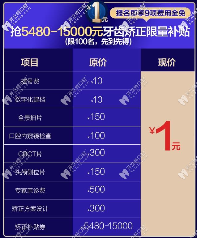 深圳韋博口腔牙齒矯正補貼詳情