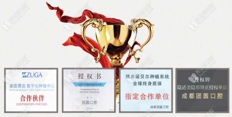 成都團圓口腔的榮譽證書